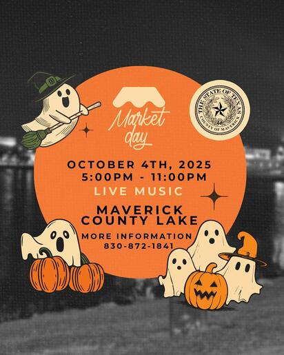 Maverick County invita a su próximo Market Day con temática de Halloween
