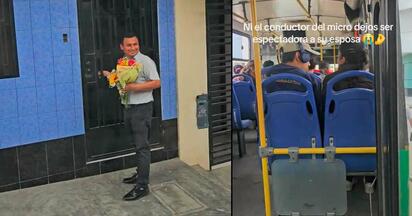 Video: Chófer detiene su ruta para dar flores y se hace viral