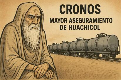Caricatura editorial - Cronos frena al tren del huachicol
