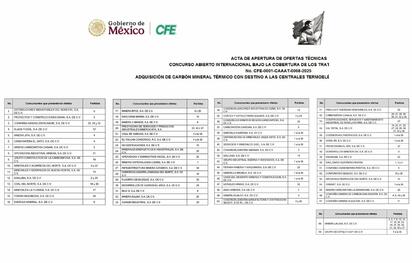 Empresas mineras de la región participan en licitación CFE de 12.5 millones de toneladas