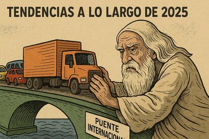 Caricatura editorial - Puente II: motor fronterizo en expansión