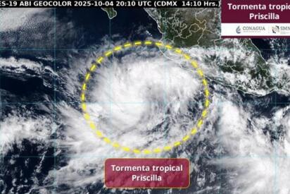 Tormenta tropical “Priscila” se forma en el Pacífico mexicano