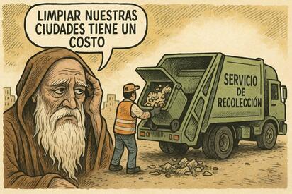 Caricatura editorial - El precio de la limpieza