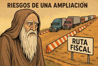 Caricatura editorial - La ruta del embotellamiento