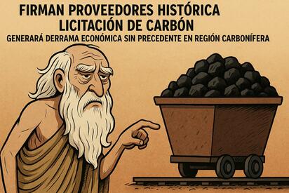 Caricatura editorial - Carbón que enciende el futuro de Coahuila