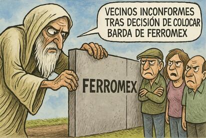 Caricatura editorial - Entre el muro y la molestia