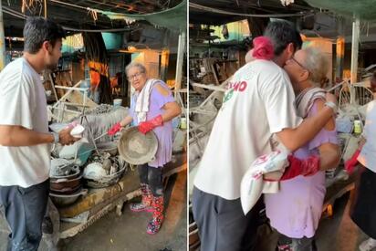 Alex Serrano brinda apoyo económico y ayuda en limpieza a familia en Poza Rica