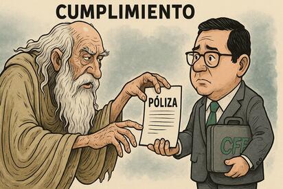 Caricatura editorial - El peso de la garantía