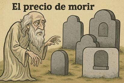 Caricatura editorial - Morir cuesta caro