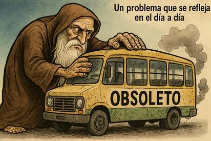 Caricatura editorial - El tiempo pasa… pero los camiones no