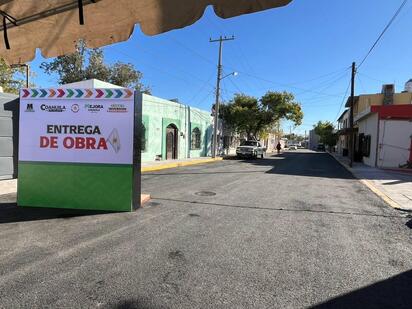 Municipio entrega obra de pavimentación en la calle Buenos Aires en la zona Centro de Monclova