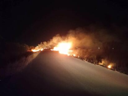 Incendio en pastizal movilizó a cuerpos de rescate en el Ejido La Cuchilla