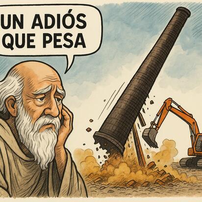 Caricatura editorial - Se derrumba un siglo de identidad minera
