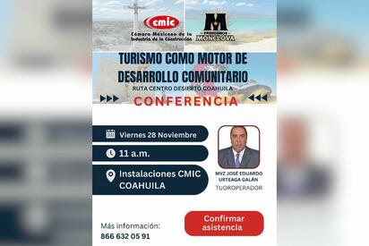 CMIC Coahuila Centro Norte invita a conferencia sobre turismo comunitario