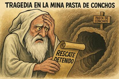 Caricatura editorial – Casi 20 años después… el tiempo tampoco baja a la mina