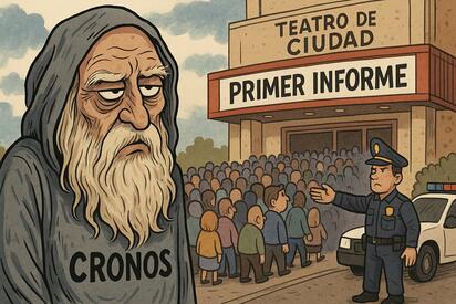 Caricatura editorial - Cronos frente al informe