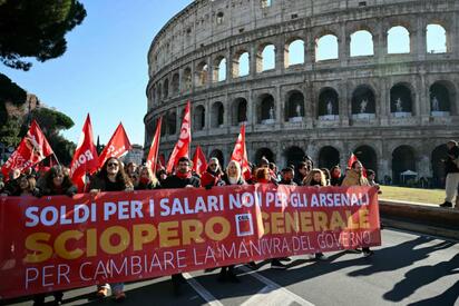 CGIL realiza huelga y protestas contra presupuestos de Meloni