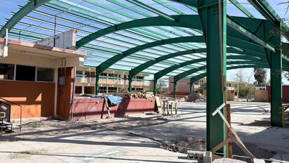 CBTis 36 registra avance crucial en techado escolar