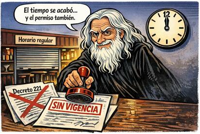 Caricatura editorial - El reloj legal marcó el cierre