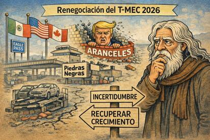Caricatura editorial - Entre la incertidumbre y el crecimiento