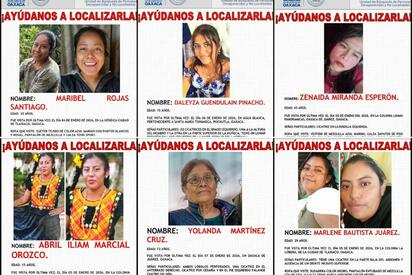Suman seis mujeres desaparecidas en Oaxaca durante enero 2026