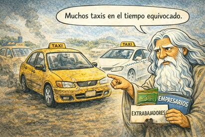 Caricatura editorial - El servicio que no avanza