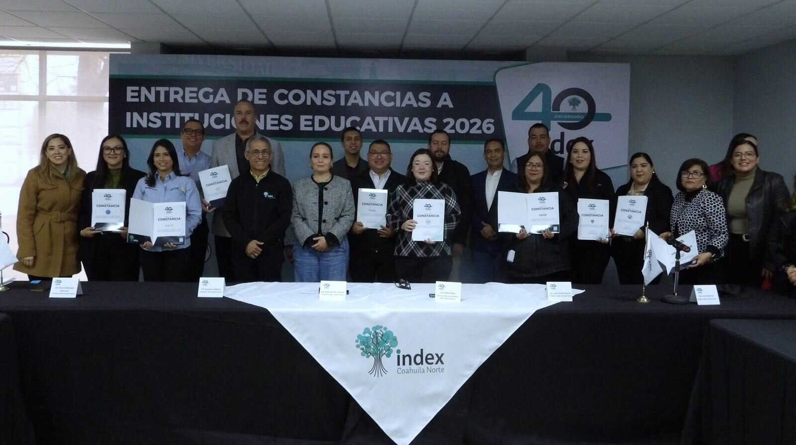 Constancias acreditan colaboración entre INDEX 