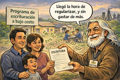 Caricatura editorial - Avanza la regularización de predios en la región Carbonífera
