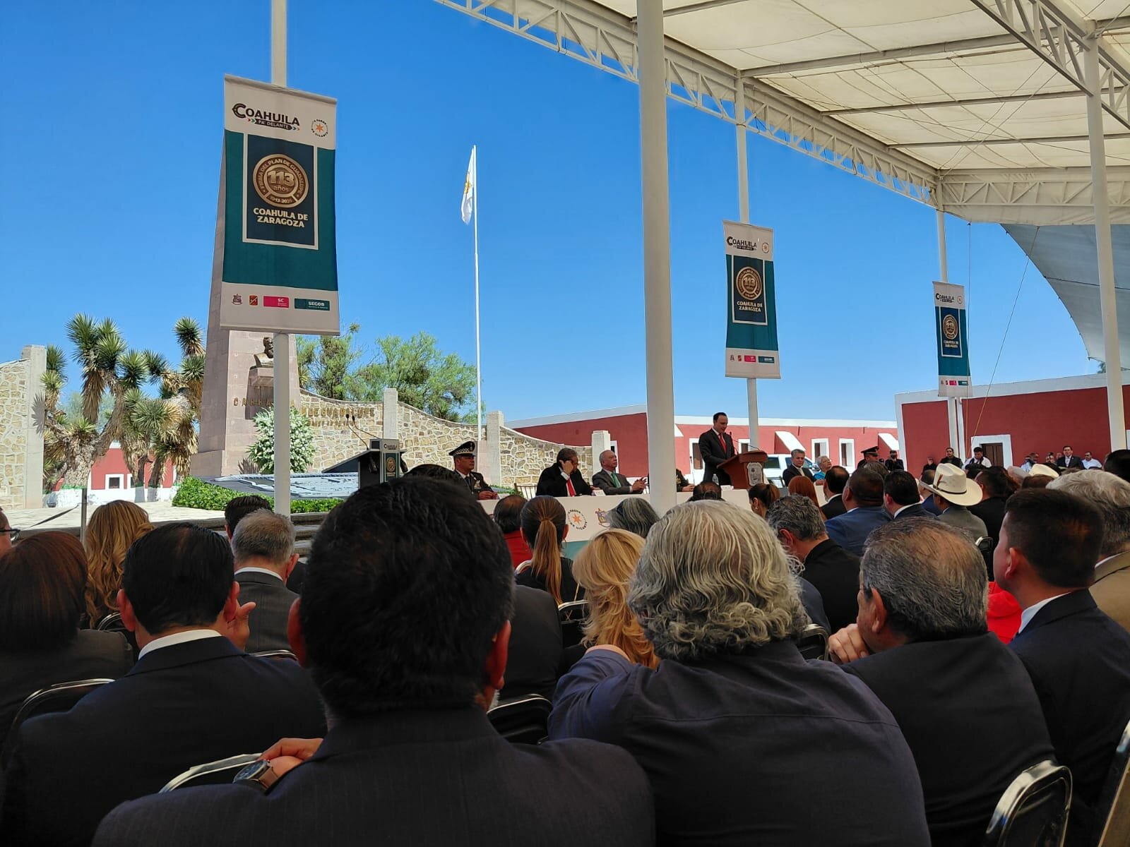 Coahuila: Preside Manolo Jiménez la ceremonia con la que se conmemoró el 113 aniversario de la firma del Plan de Guadalupe.