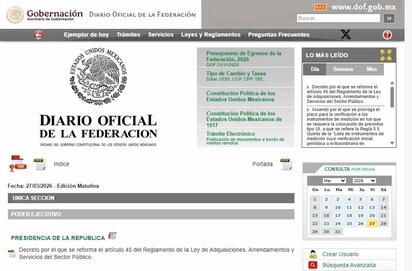 DOF anuncia cambios en la Ley de Adquisiciones y Arrendamientos públicos