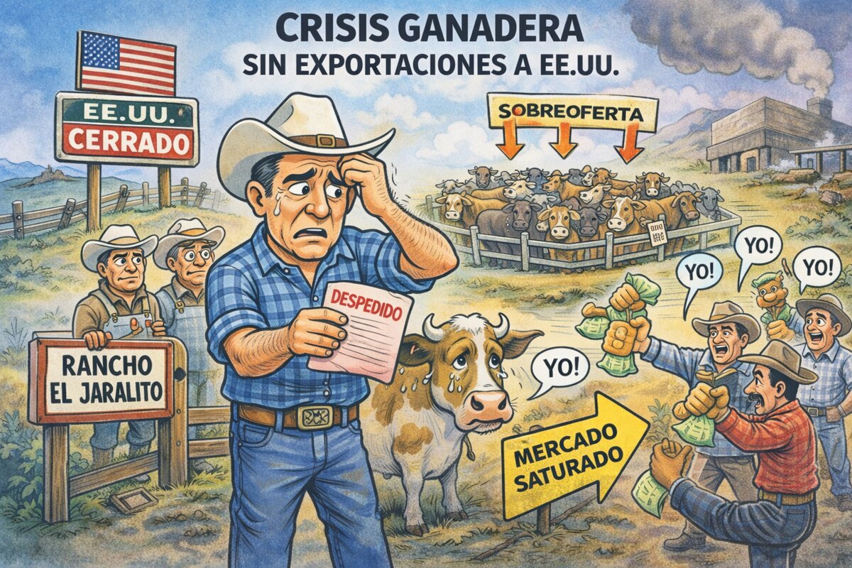 Caricatura Editorial... “Sin exportación, sin respiro: la crisis que asfixia a la ganadería”