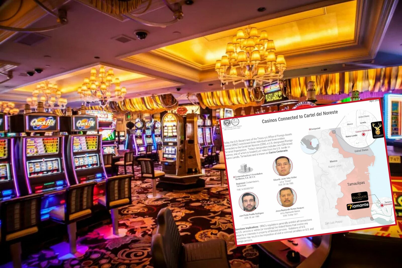 Casino Centenario: así operaba la supuesta red financiera del Cártel del Noreste en Nuevo Laredo, según EU