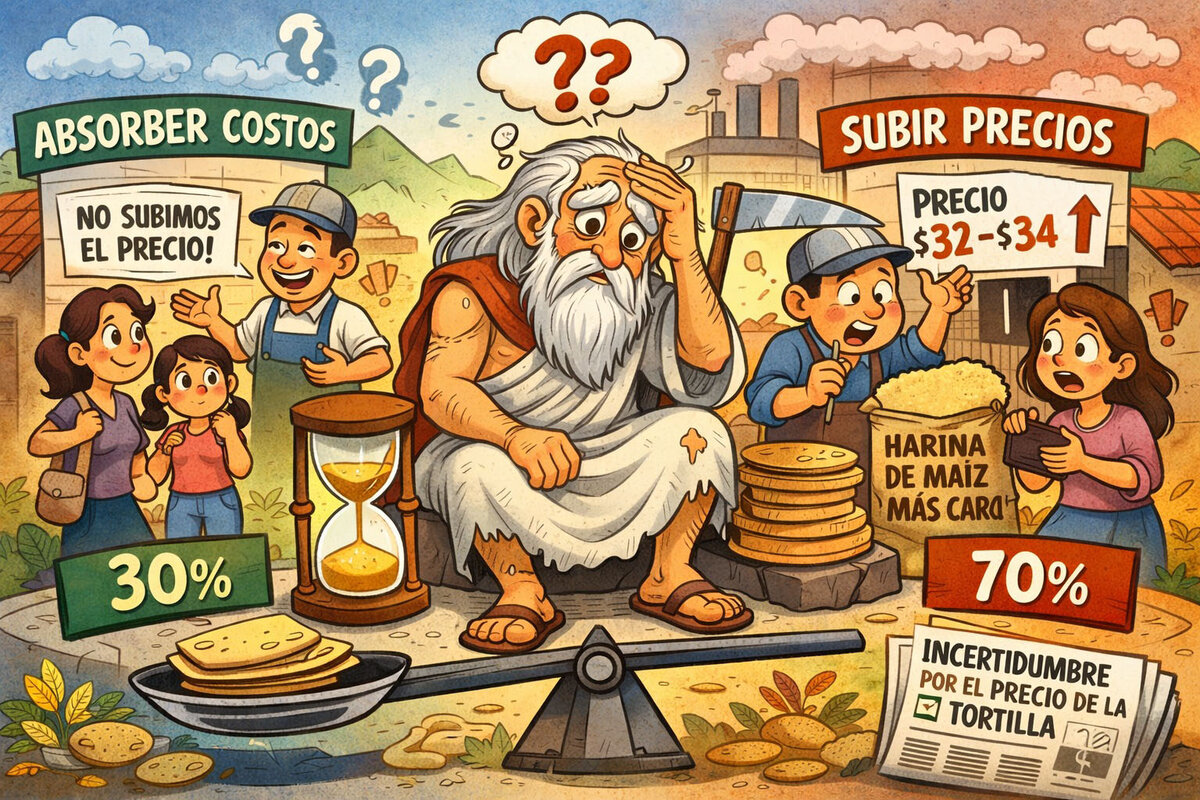 Caricatura Editorial... “Incertidumbre en el precio de la tortilla”