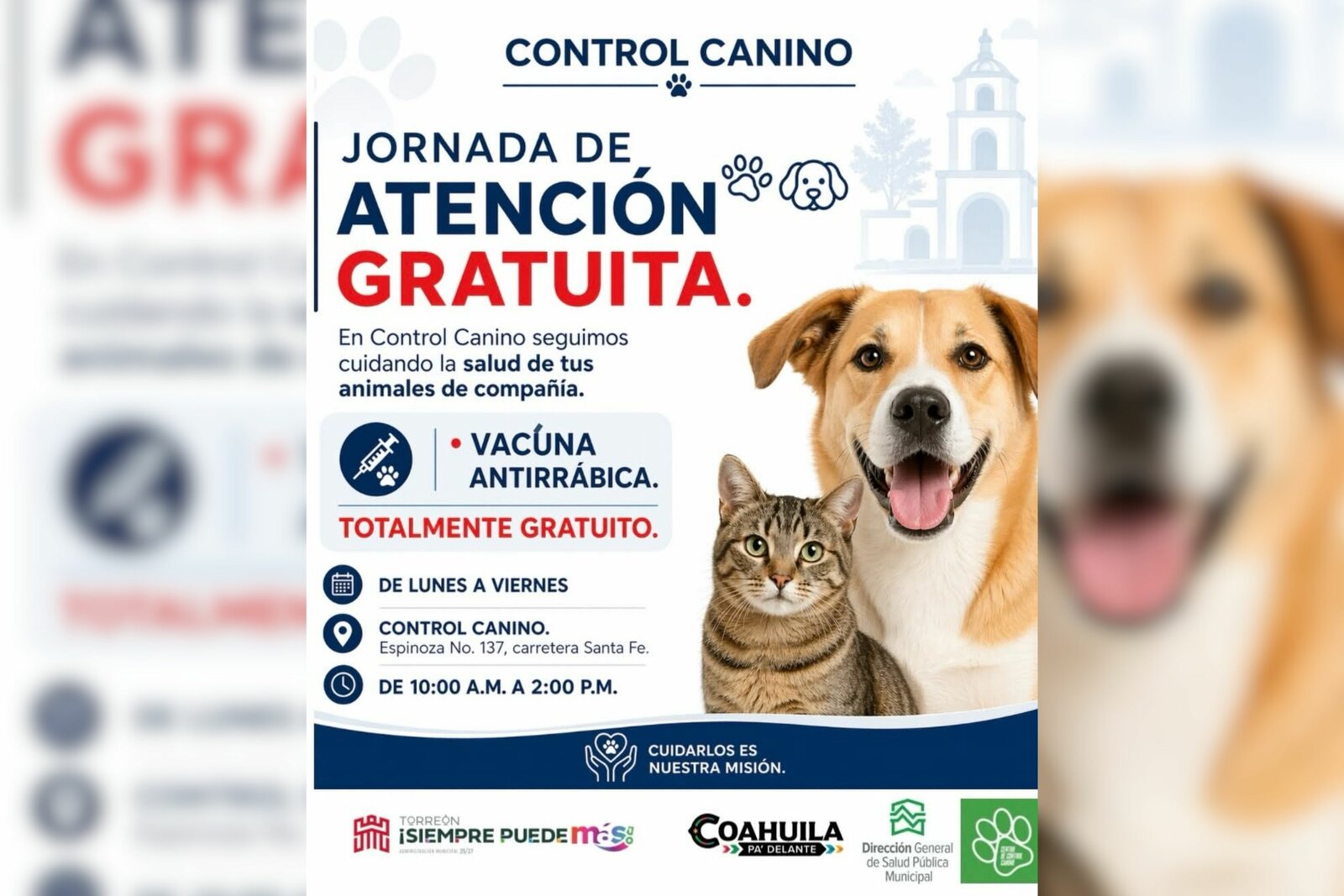 Mantienen jornada gratuita de vacunación antirrábica en Torreón