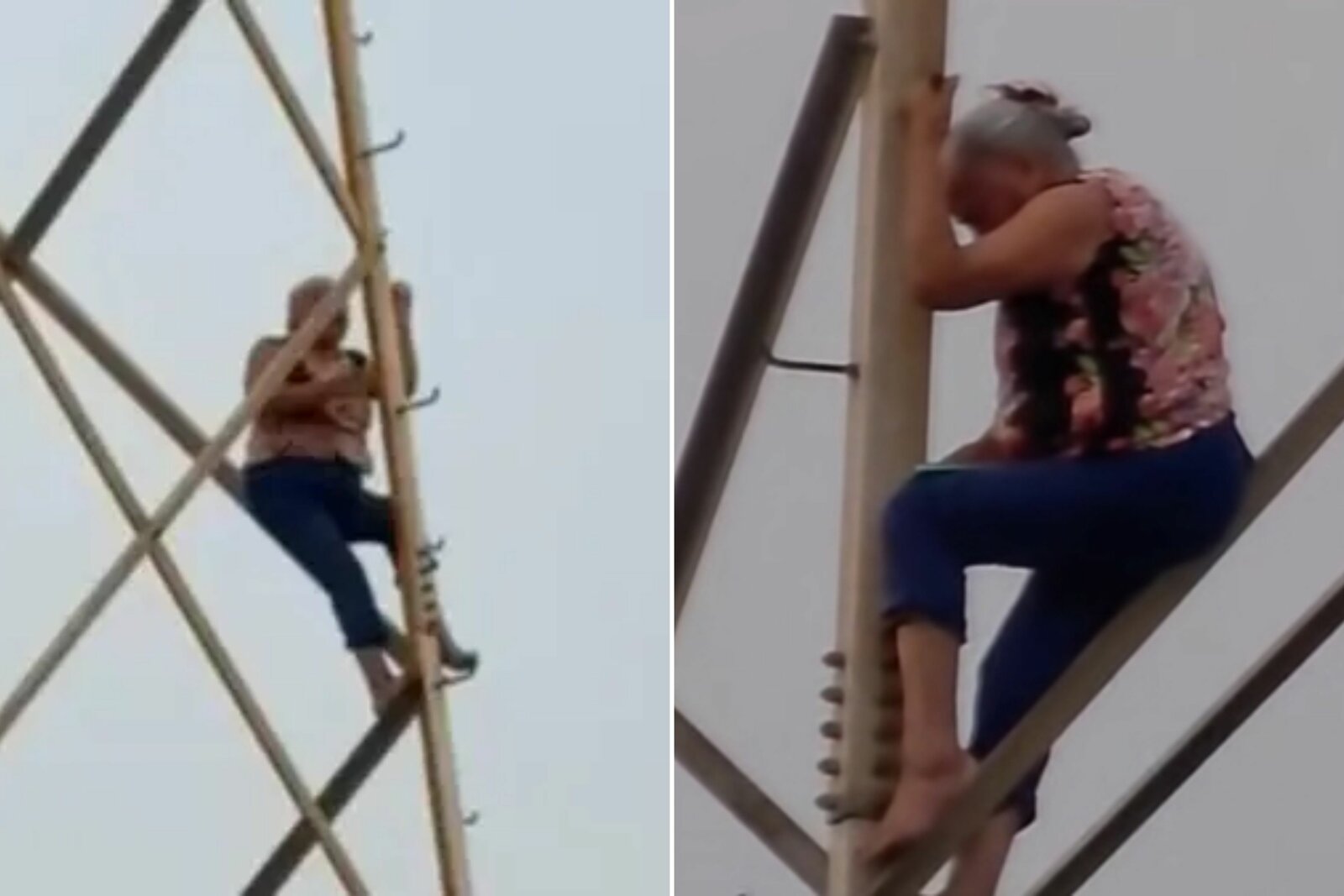 Mujer sube a torre eléctrica en Apodaca, Nuevo León, y desata fuerte movilización