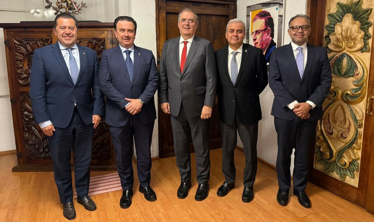 REUNIÓN El secretario de Economía, Marcelo Ebrard, sostuvo reunión con Coparmex para analizar retos del T-MEC, nearshoring y estrategias rumbo a su próxima revisión