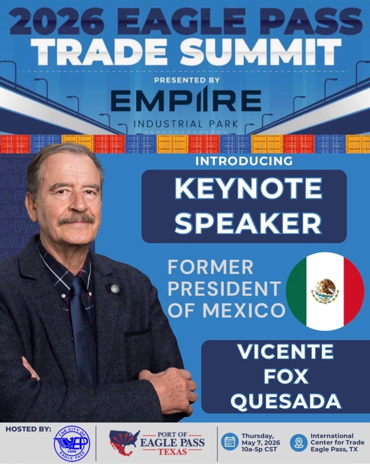 Vicente Fox participará como ponente en el Trade Summit de Eagle Pass