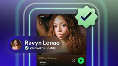    Spotify lanzó una insignia de 'Verificado' para ayudar a los usuarios a identificar artistas humanos reales frente a creadores por IA.  Spotify introduce