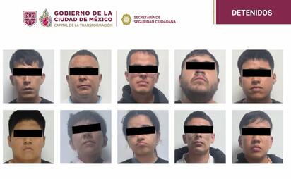 Policías de la Secretaría de Seguridad Ciudadana (SSC) detuvieron en tres acciones diferentes a diez personas probablemente involucradas en robos a conductores