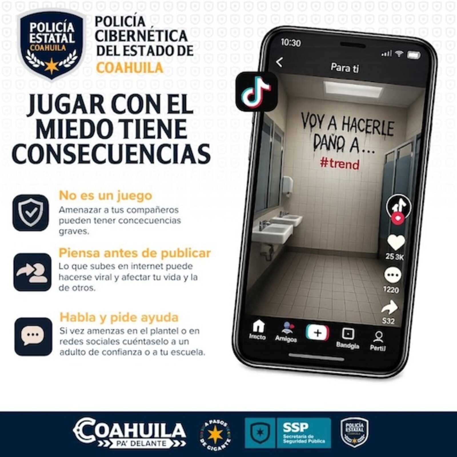 Policía Cibernética de Coahuila advierte por amenazas escolares