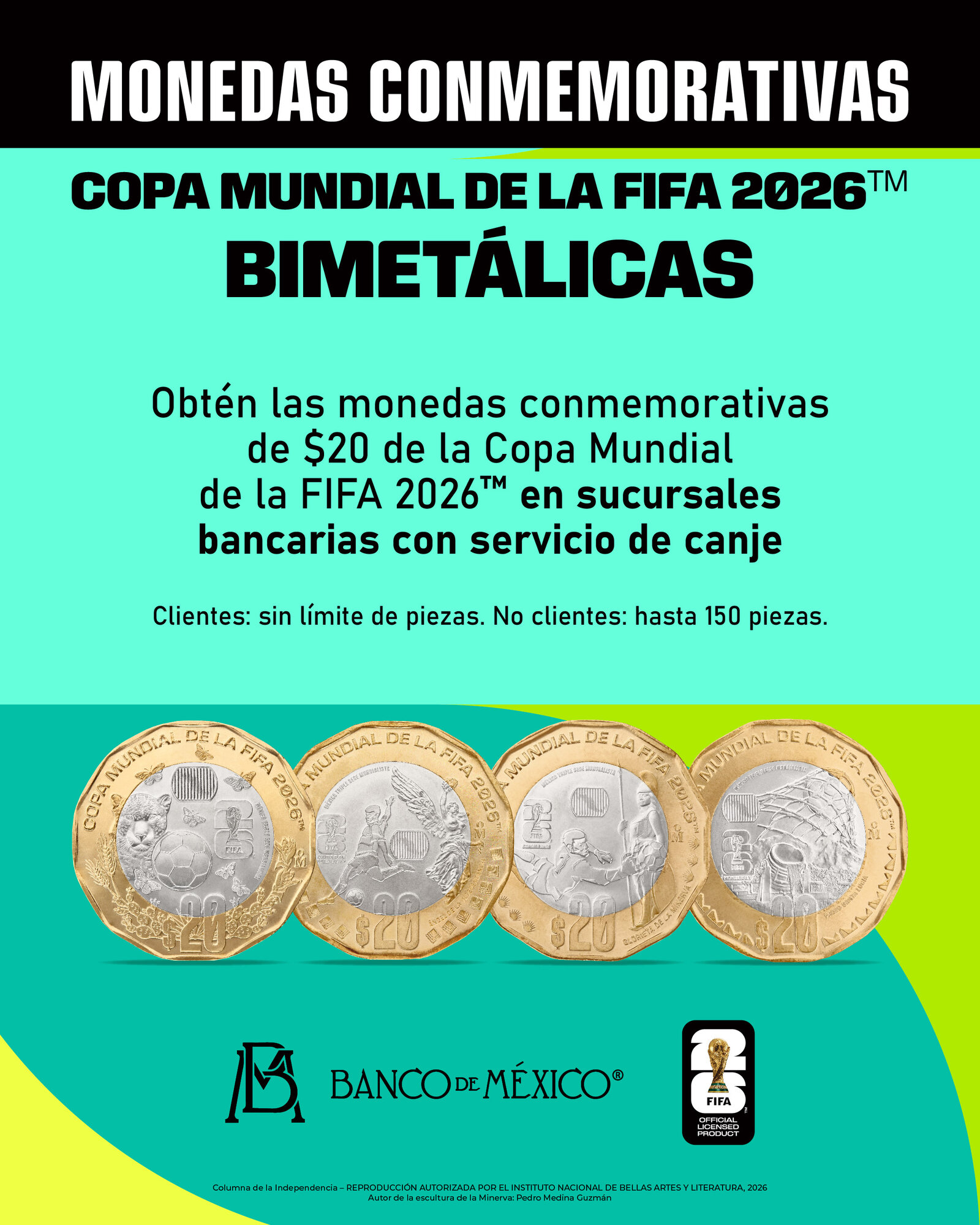 Banxico lanza monedas del Mundial 2026 en México