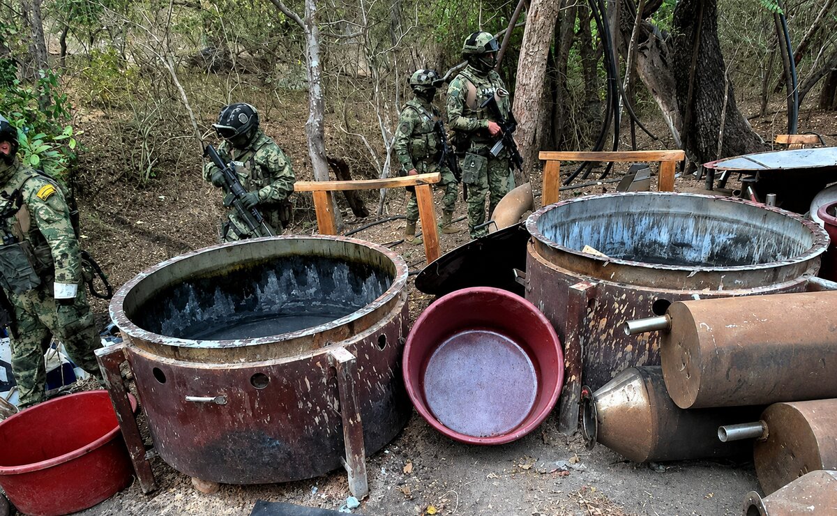 Semar desmantela narcolaboratorio presuntamente del CJNG en Michoacán