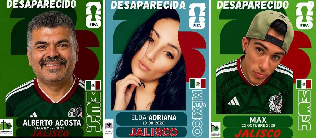Familias de desaparecidos convierten fichas de búsqueda en cromos rumbo al Mundial 2026