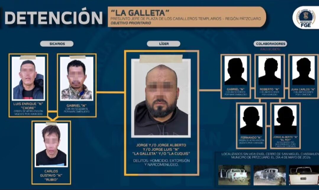 FGE Michoacán captura a “La Galleta”, operador de Los Templarios en Pátzcuaro