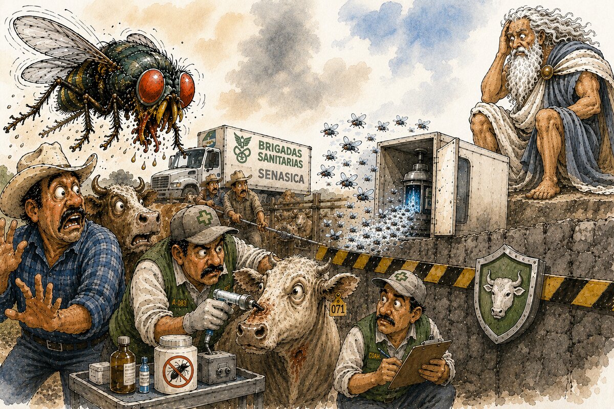 Caricatura editorial - “Blindan ranchos contra el barrenador”