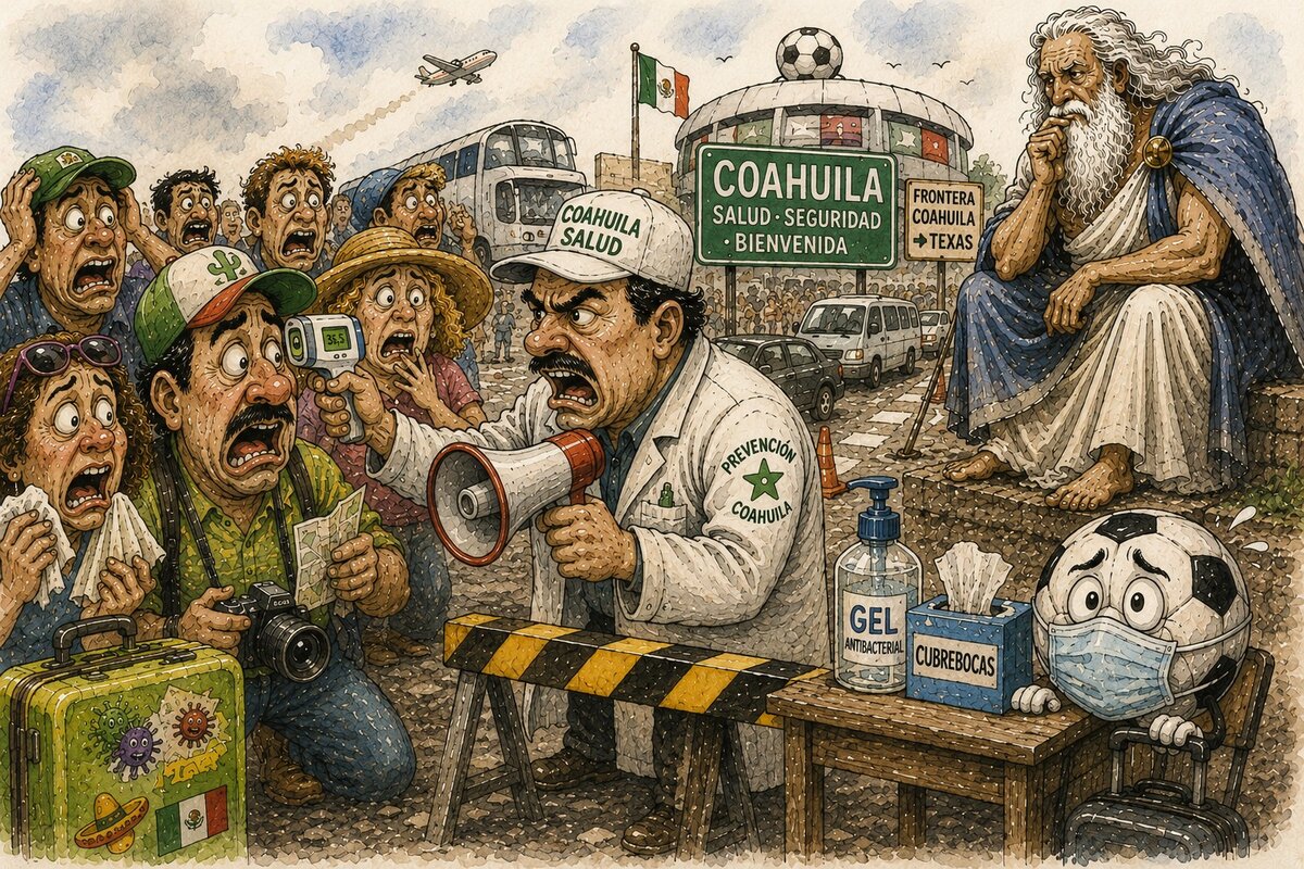 Caricatura editorial - Mundial… y alerta sanitaria