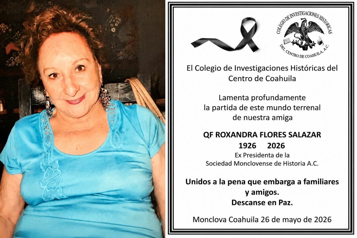 Monclova despide a Roxandra Flores Salazar, figura histórica de la salud y la cultura