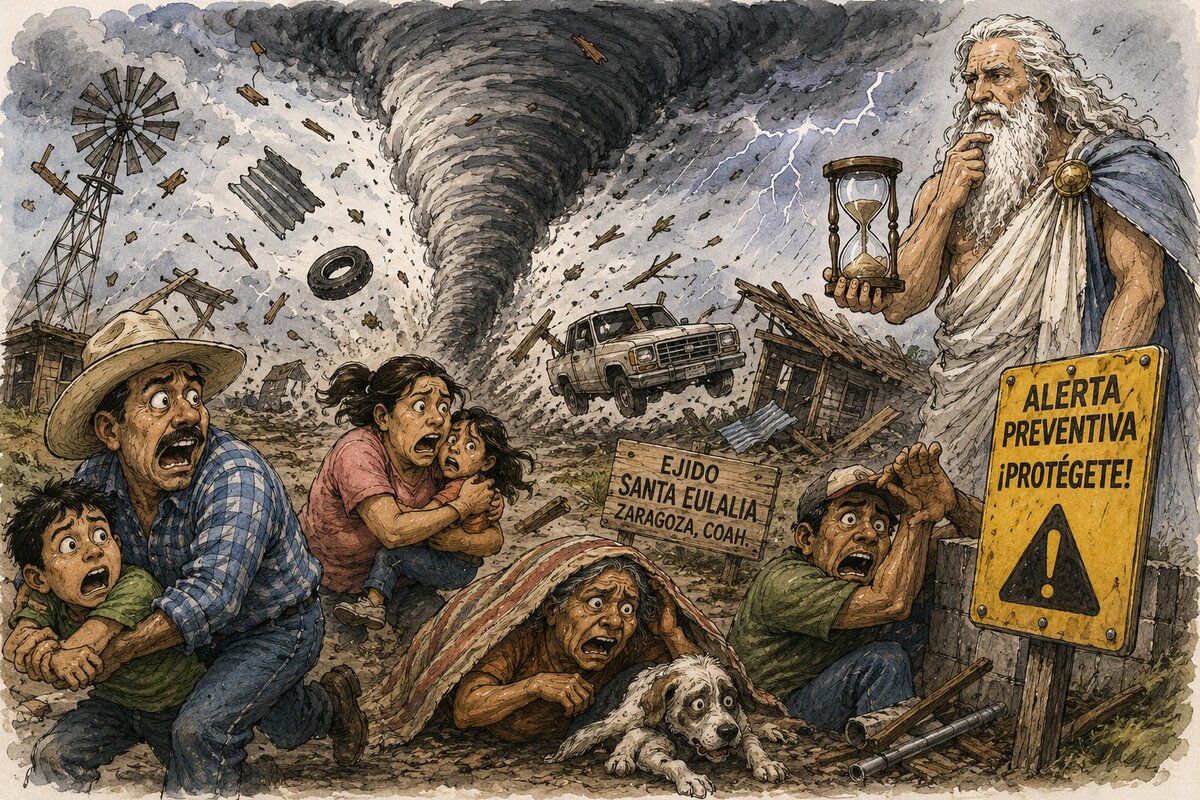 Caricatura editorial... “La furia del tornado”