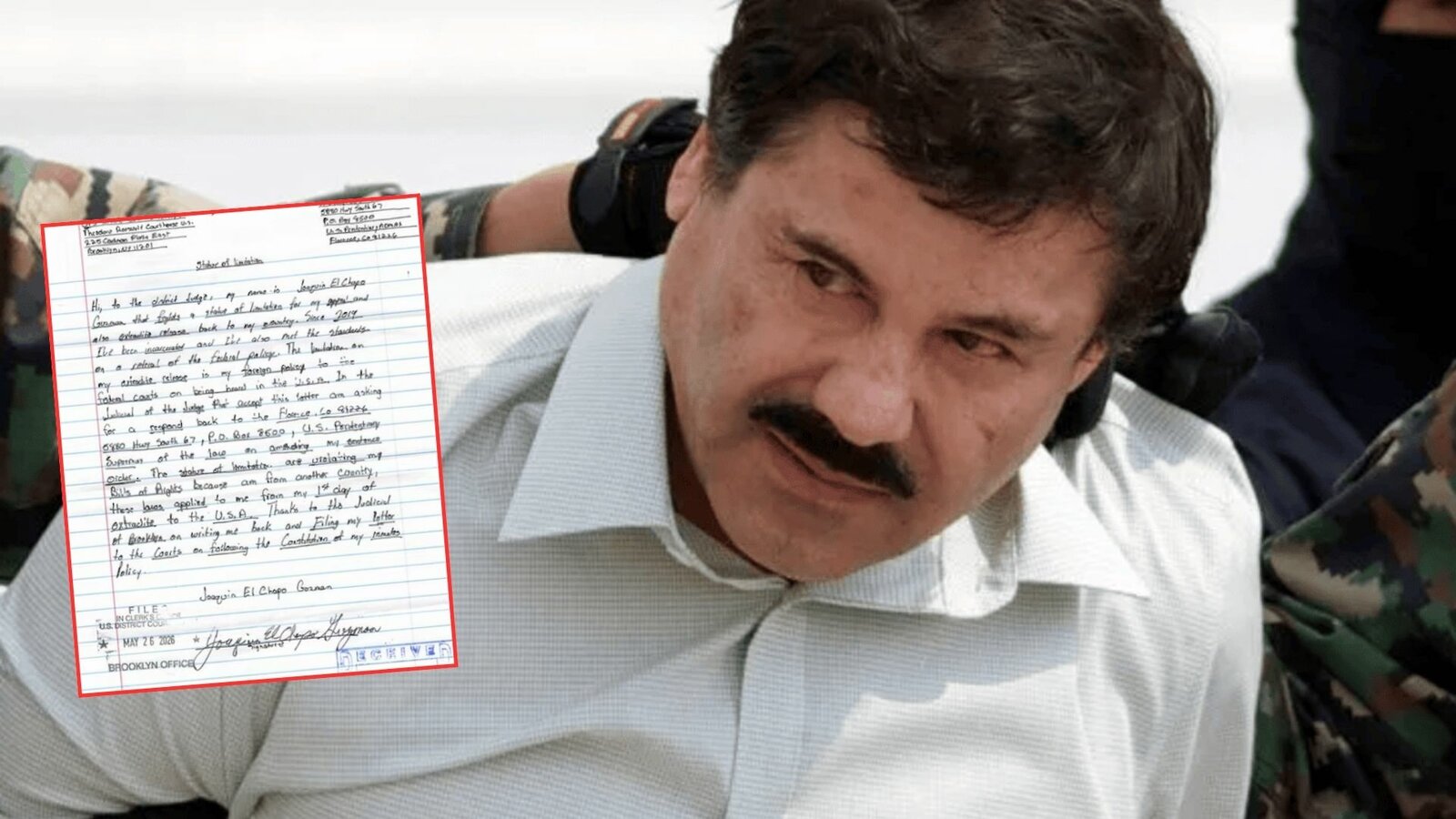 “El Chapo” envía nueva carta al juez Brian Cogan y pide respuesta sobre su caso