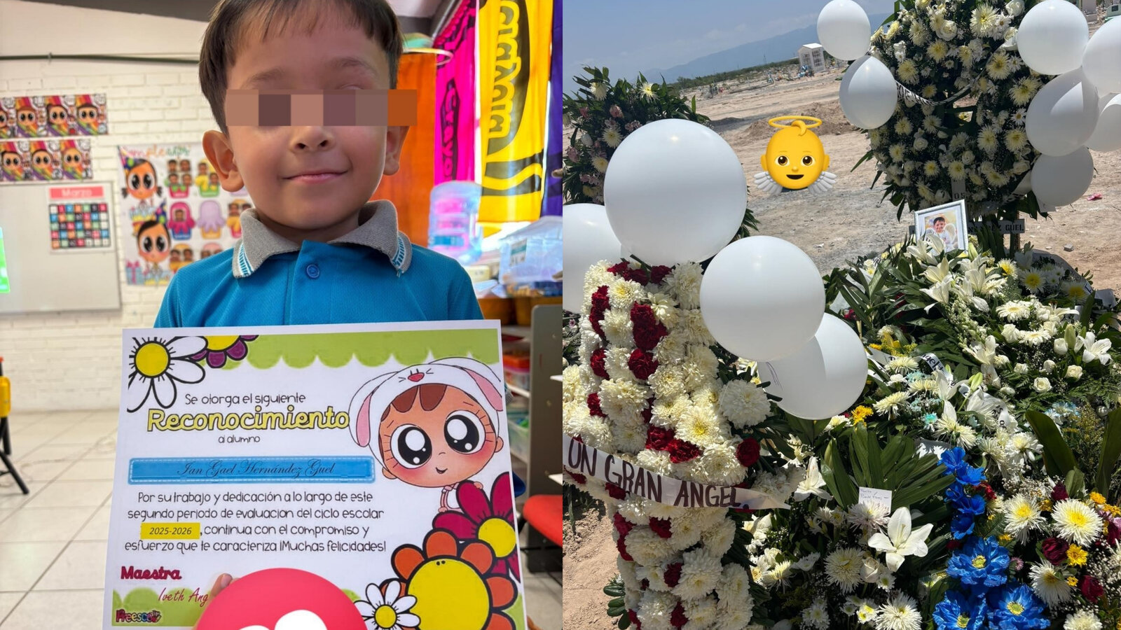 Sepultan a Ian Gael entre lágrimas y globos blancos